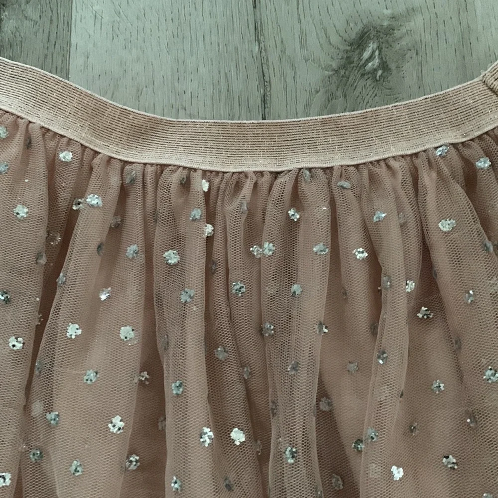 Zara Tulle Polka Dot glitter sparkly Skirt holidays Christmas size 13/14 pink‎